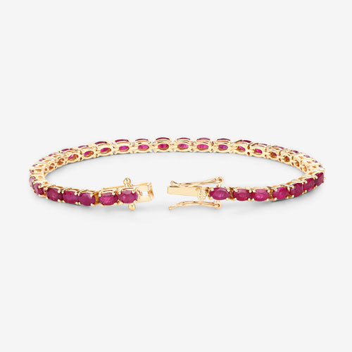 9.18 Carat Genuine Ruby 10K Yellow Gold Bracelet on sale at MyriadMart
