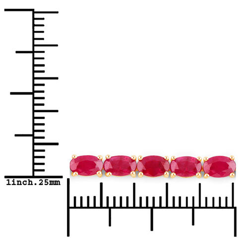 9.18 Carat Genuine Ruby 10K Yellow Gold Bracelet on sale at MyriadMart