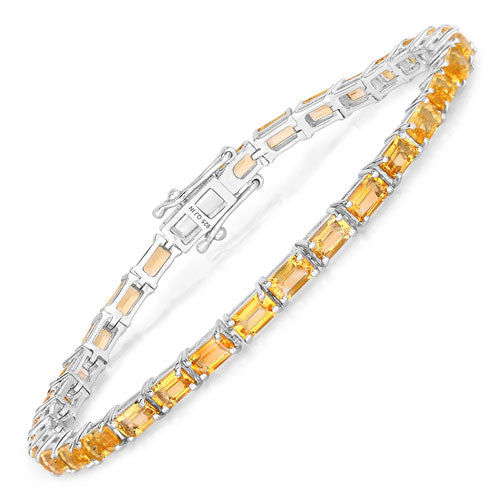 12.80 Carat Genuine Citrine .925 Sterling Silver Bracelet on sale at MyriadMart