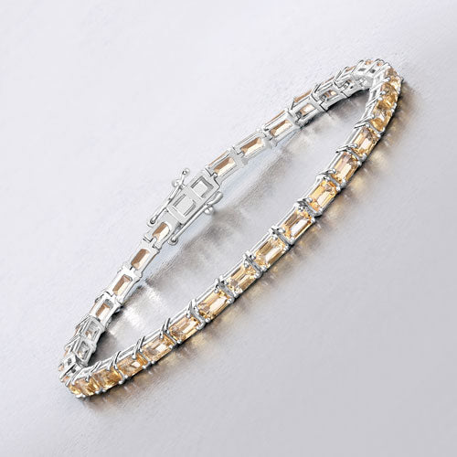12.80 Carat Genuine Citrine .925 Sterling Silver Bracelet on sale at MyriadMart