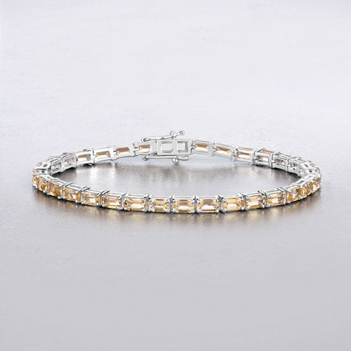 12.80 Carat Genuine Citrine .925 Sterling Silver Bracelet on sale at MyriadMart