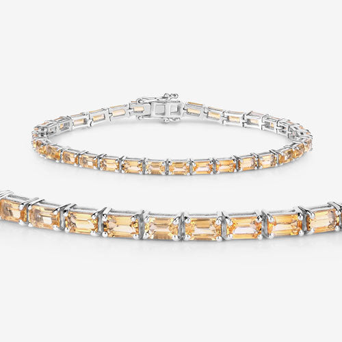 12.80 Carat Genuine Citrine .925 Sterling Silver Bracelet on sale at MyriadMart