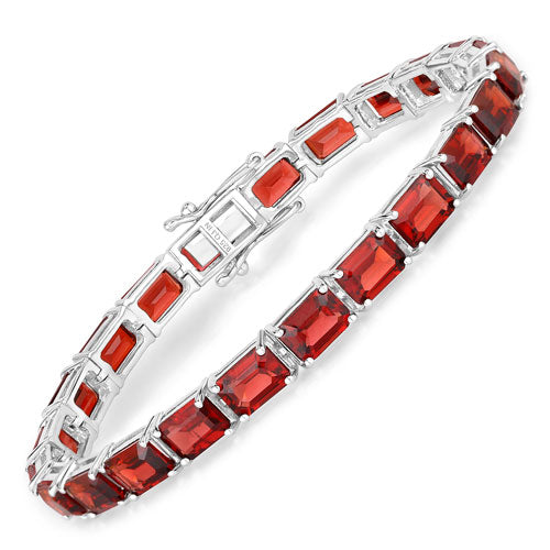 27.60 Carat Genuine Garnet .925 Sterling Silver Bracelet on sale at MyriadMart