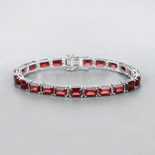 27.60 Carat Genuine Garnet .925 Sterling Silver Bracelet on sale at MyriadMart