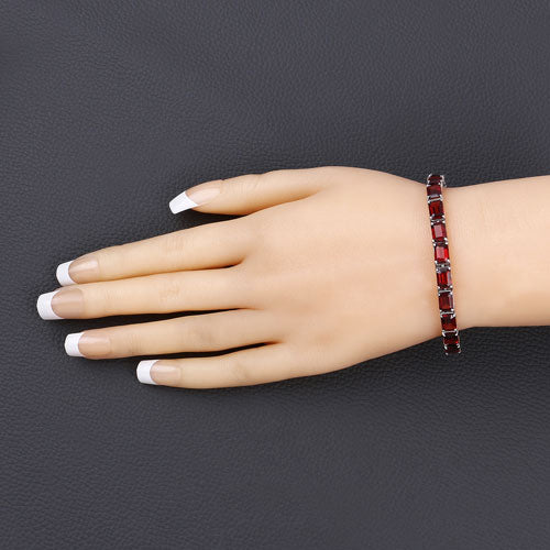 27.60 Carat Genuine Garnet .925 Sterling Silver Bracelet on sale at MyriadMart