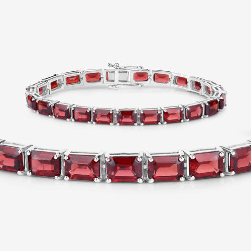 27.60 Carat Genuine Garnet .925 Sterling Silver Bracelet on sale at MyriadMart