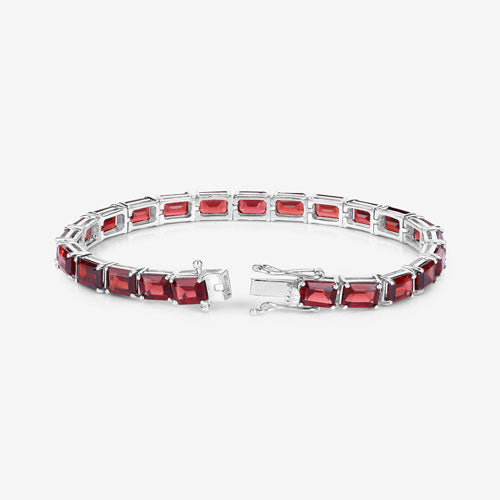 27.60 Carat Genuine Garnet .925 Sterling Silver Bracelet on sale at MyriadMart