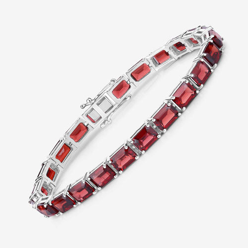 27.60 Carat Genuine Garnet .925 Sterling Silver Bracelet on sale at MyriadMart