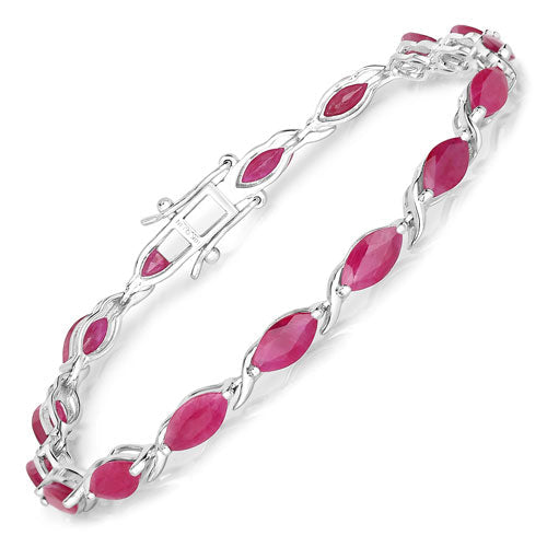 8.00 Carat Genuine Ruby 10K White Gold Bracelet on sale at MyriadMart