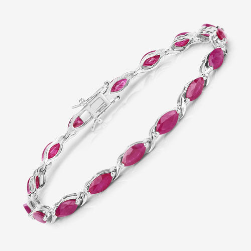 8.00 Carat Genuine Ruby 10K White Gold Bracelet on sale at MyriadMart