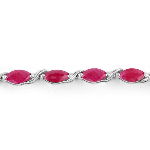 8.00 Carat Genuine Ruby 10K White Gold Bracelet on sale at MyriadMart
