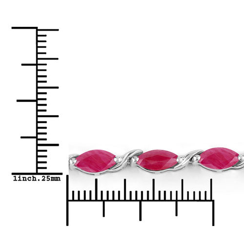 8.00 Carat Genuine Ruby 10K White Gold Bracelet on sale at MyriadMart