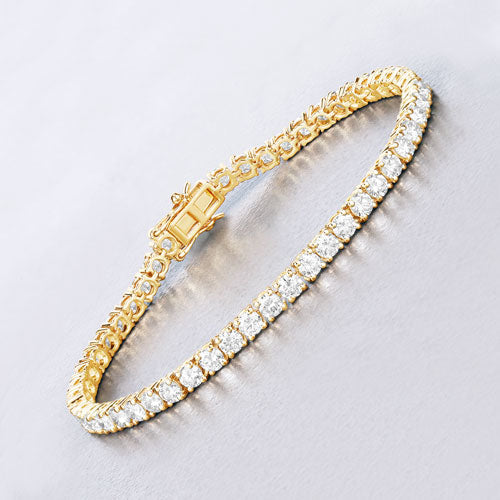 7.00 Carat Lab Grown Diamond 14K Yellow Gold Bracelet on sale at MyriadMart