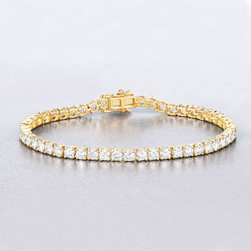 7.00 Carat Lab Grown Diamond 14K Yellow Gold Bracelet on sale at MyriadMart