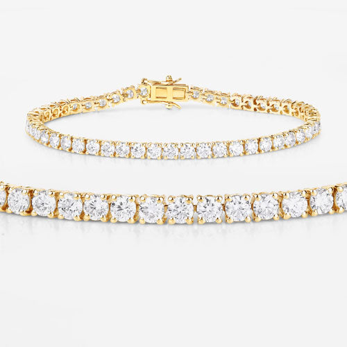 7.00 Carat Lab Grown Diamond 14K Yellow Gold Bracelet on sale at MyriadMart