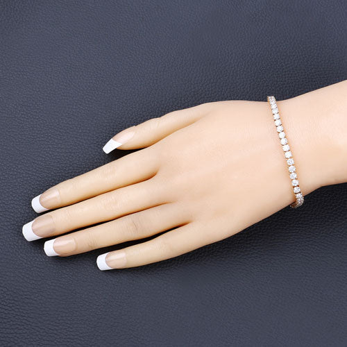 7.00 Carat Lab Grown Diamond 14K Yellow Gold Bracelet on sale at MyriadMart