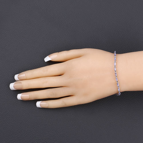 3.78 Carat Genuine Tanzanite .925 Sterling Silver Bracelet on sale at MyriadMart