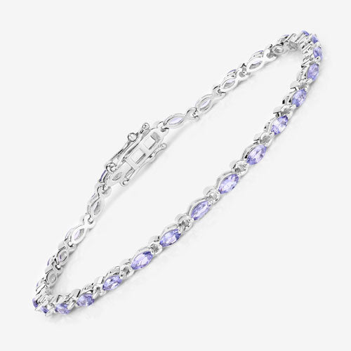 3.78 Carat Genuine Tanzanite .925 Sterling Silver Bracelet on sale at MyriadMart