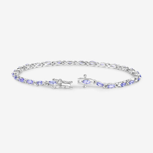 3.78 Carat Genuine Tanzanite .925 Sterling Silver Bracelet on sale at MyriadMart