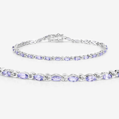 3.78 Carat Genuine Tanzanite .925 Sterling Silver Bracelet on sale at MyriadMart