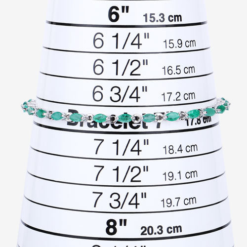 3.24 Carat Genuine Zambian Emerald .925 Sterling Silver Bracelet on sale at MyriadMart