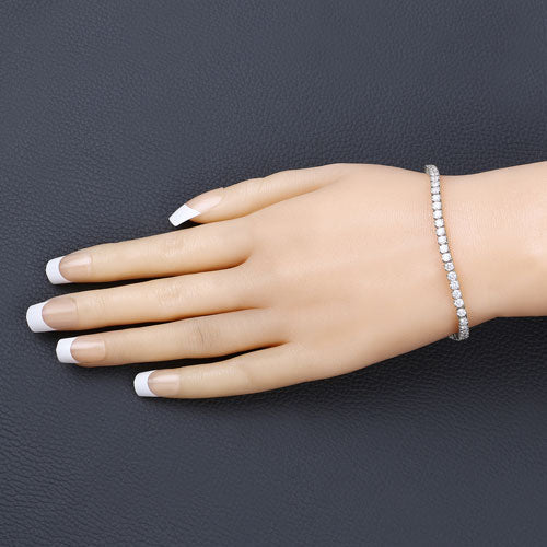 5.10 Carat Lab Grown Diamond 14K White Gold Bracelet on sale at MyriadMart