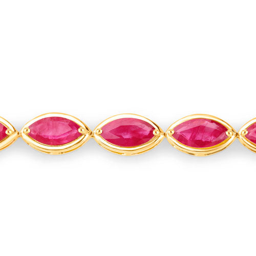 9.00 Carat Genuine Ruby 14K Yellow Gold Bracelet on sale at MyriadMart