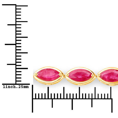9.00 Carat Genuine Ruby 14K Yellow Gold Bracelet on sale at MyriadMart