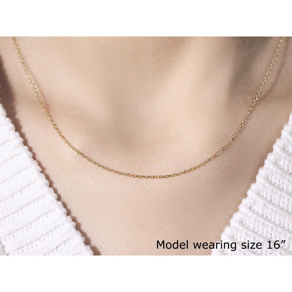 14k Yellow Gold Faceted Cable Link Chain 1.3mm on sale at MyriadMart