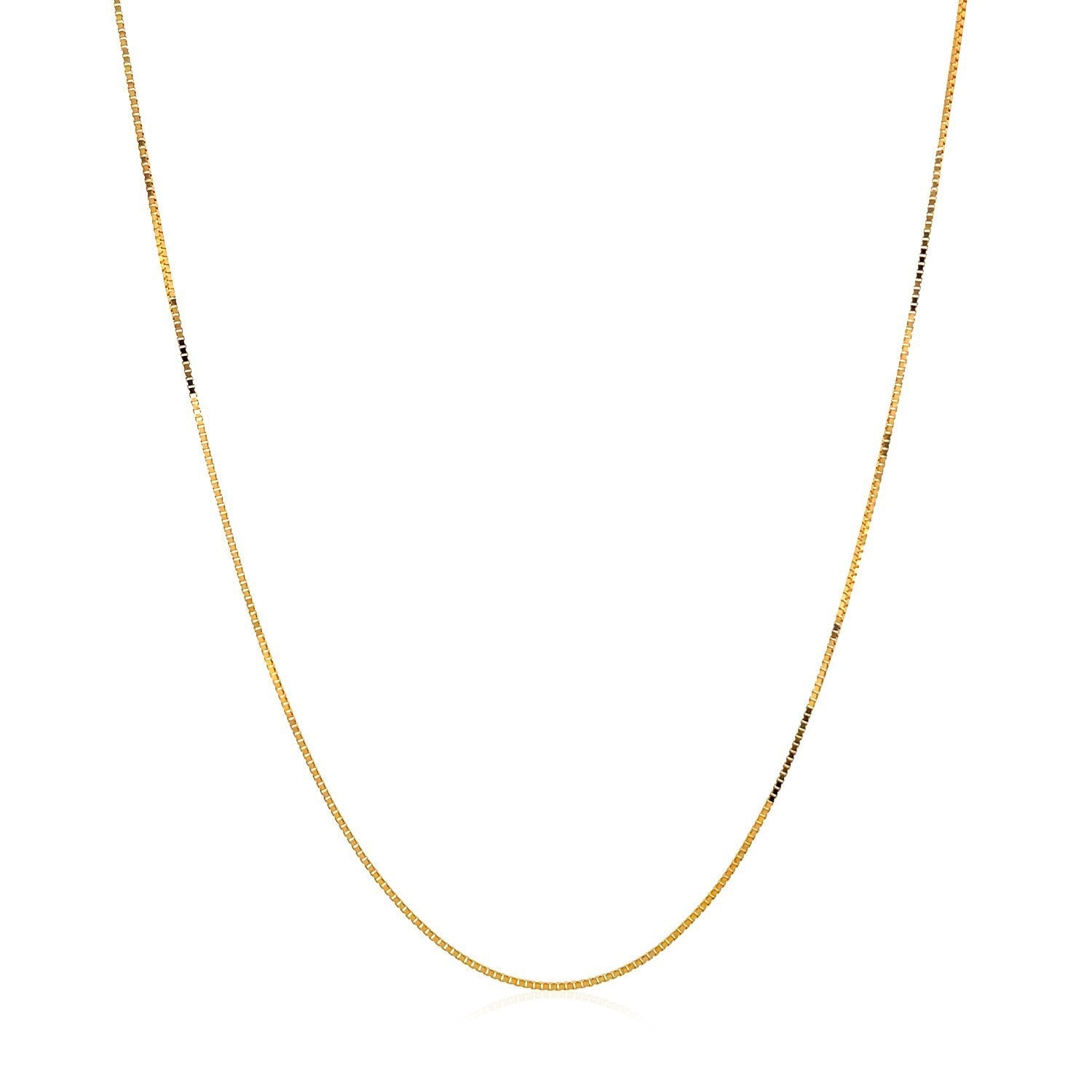 14k Yellow Gold Classic Box Chain 0.45mm on sale at MyriadMart