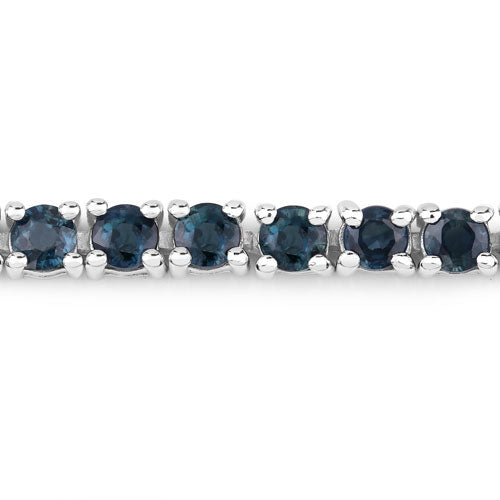 12.04 Carat Genuine Blue Sapphire .925 Sterling Silver Bracelet on sale at MyriadMart