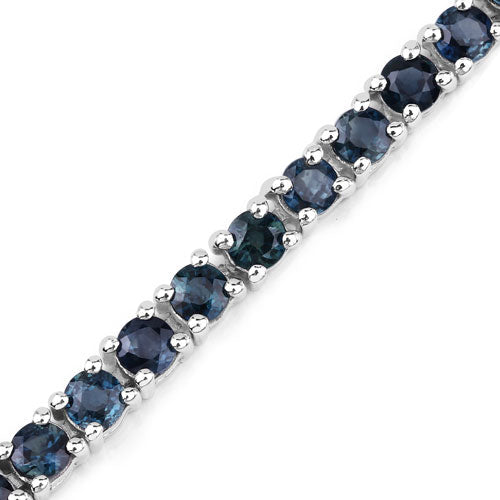 12.04 Carat Genuine Blue Sapphire .925 Sterling Silver Bracelet on sale at MyriadMart