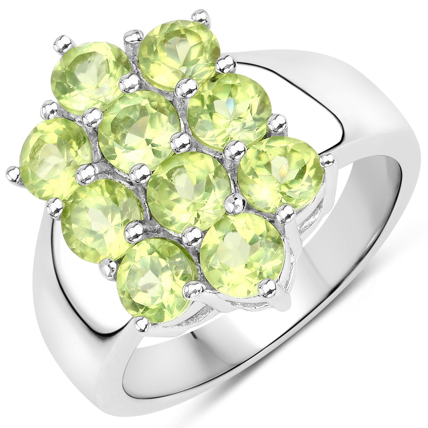 6.80 Carat Genuine Peridot .925 Sterling Silver 3 Piece Jewelry Set Ring, Earrings, and Pendant w/ Chain on sale at MyriadMart