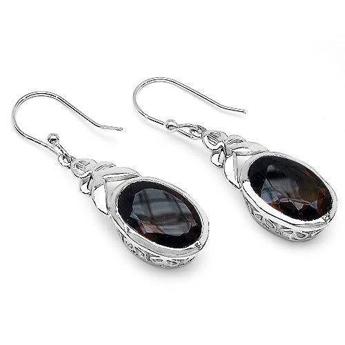 26.52 Carat Genuine Smoky Quartz .925 Sterling Silver Ring, Pendant and Earrings Set on sale at MyriadMart