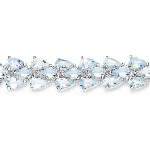 14.11 Carat Genuine Aquamarine .925 Sterling Silver Bracelet on sale at MyriadMart