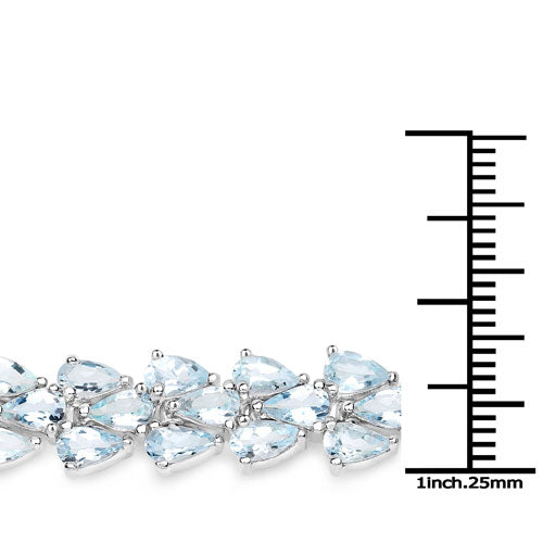 14.11 Carat Genuine Aquamarine .925 Sterling Silver Bracelet on sale at MyriadMart