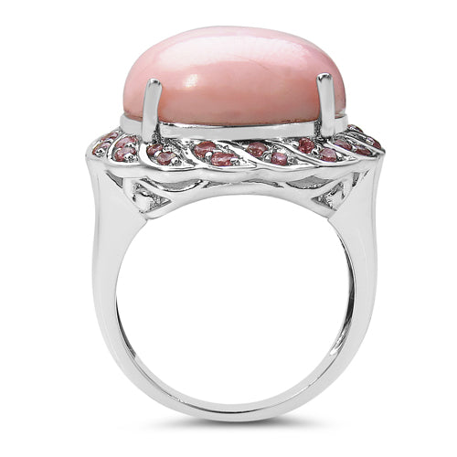 14.59 Carat Genuine Opal & Tourmaline .925 Sterling Silver Ring on sale at MyriadMart