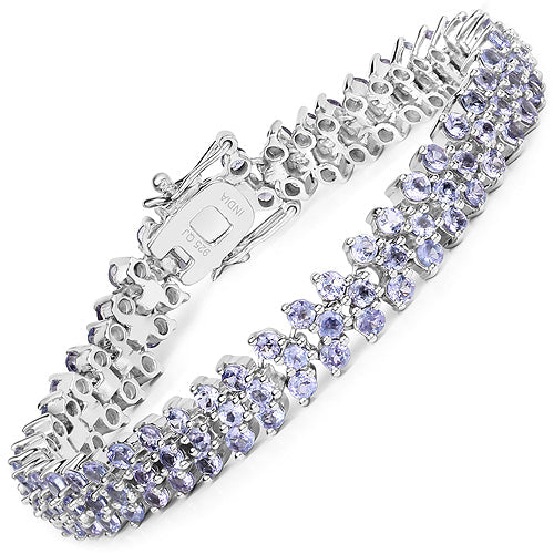 9.66 Carat Genuine Tanzanite .925 Sterling Silver Bracelet on sale at MyriadMart