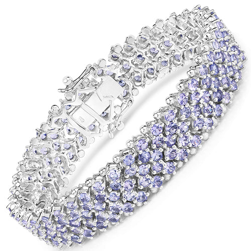14.70 Carat Genuine Tanzanite .925 Sterling Silver Bracelet on sale at MyriadMart