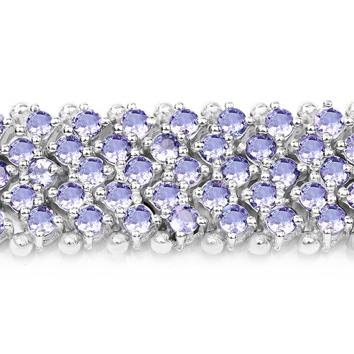 14.70 Carat Genuine Tanzanite .925 Sterling Silver Bracelet on sale at MyriadMart