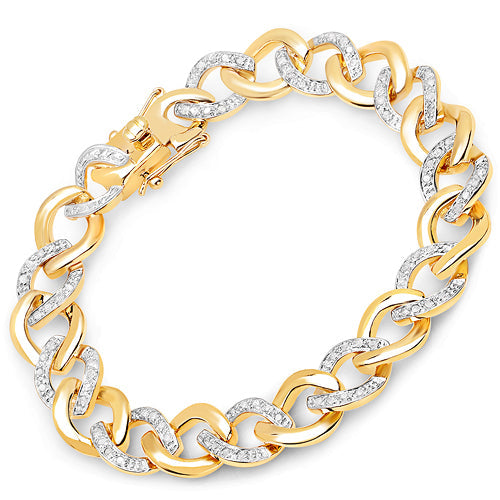 0.70 Carat Genuine White Diamond .925 Sterling Silver Bracelet on sale at MyriadMart
