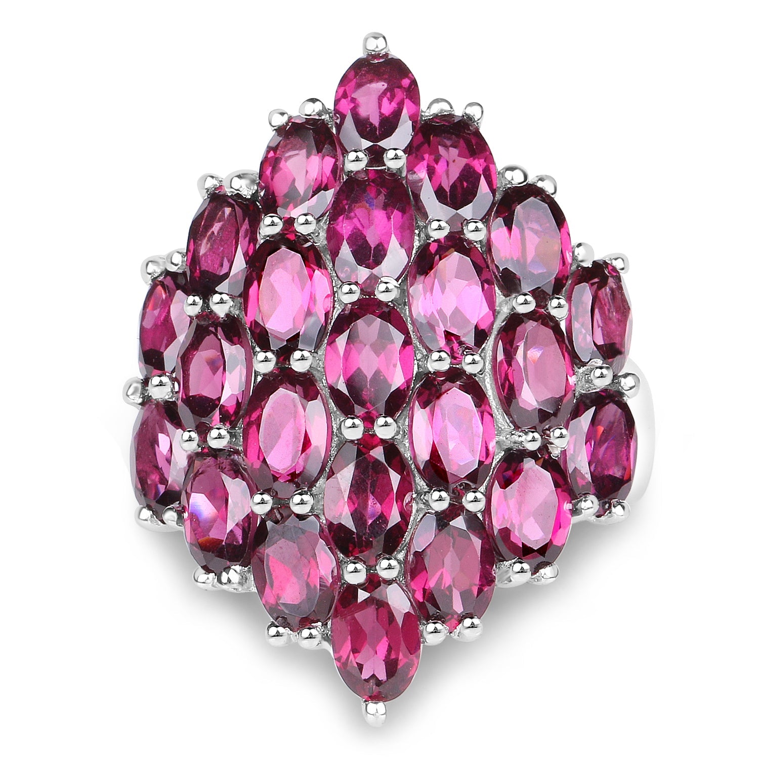 11.50 Carat Genuine Rhodolite .925 Sterling Silver Ring on sale at MyriadMart