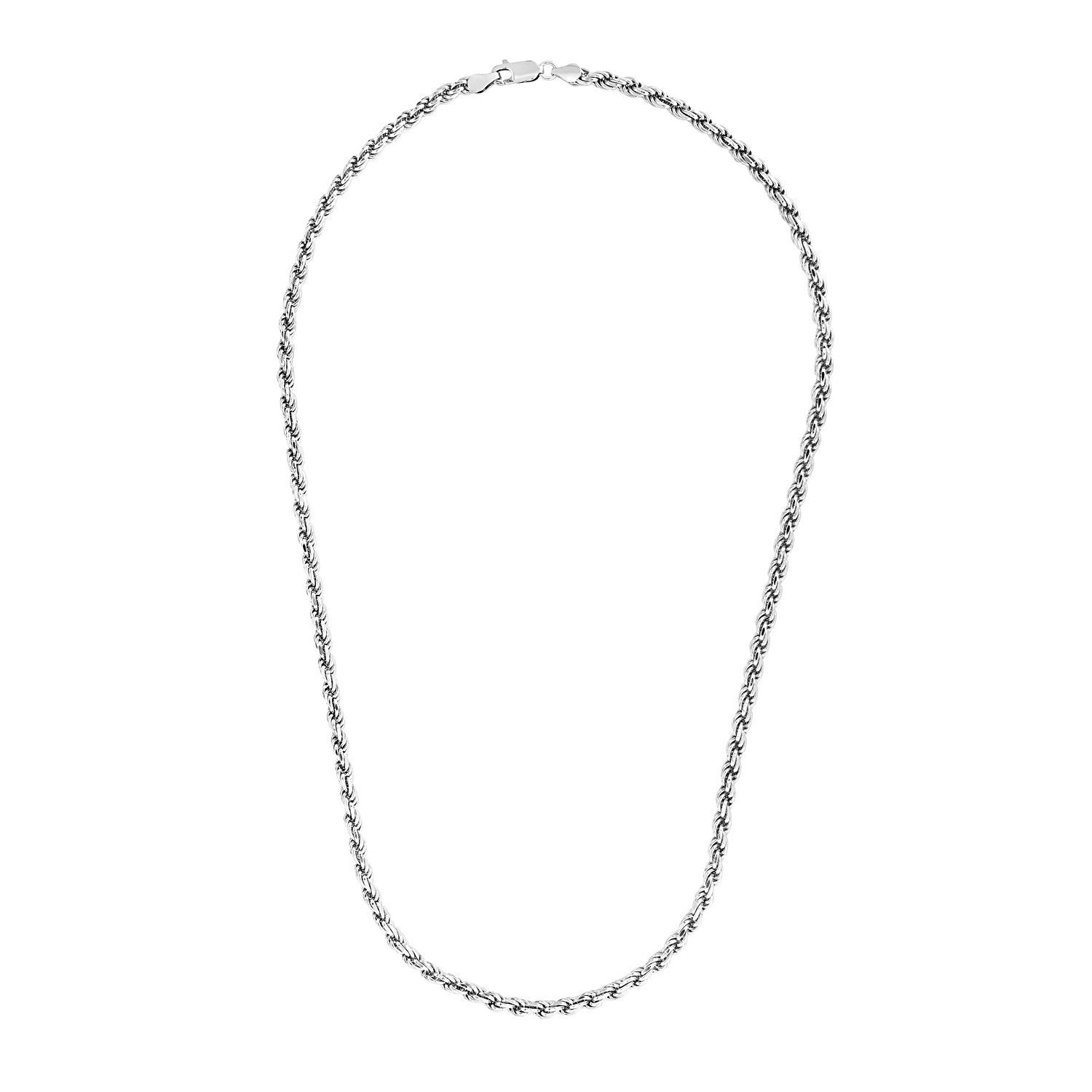 Sterling Silver 3.6mm Diamond Cut Rope Style Chain on sale at MyriadMart