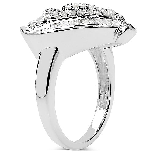 1.23 Carat Genuine White Diamond .925 Sterling Silver Ring on sale at MyriadMart