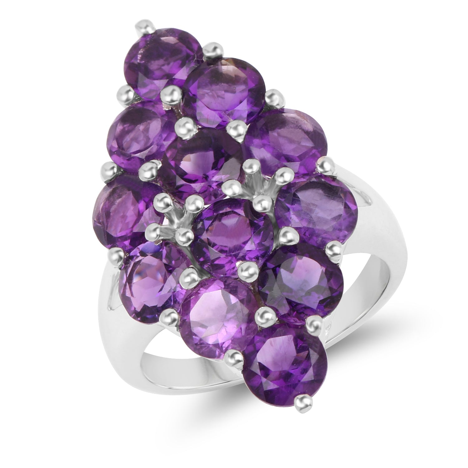 6.78 Carat Genuine Amethyst .925 Sterling Silver Ring on sale at MyriadMart