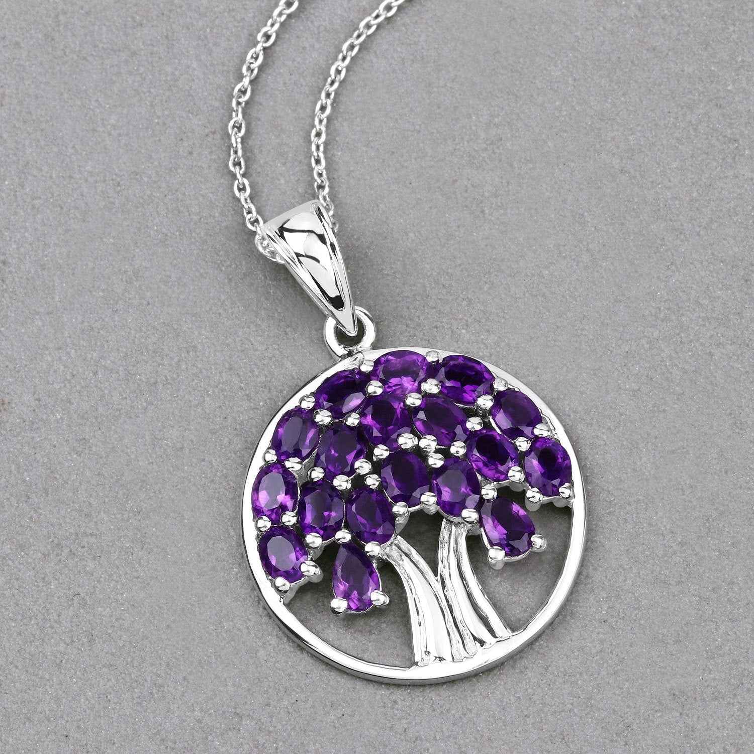 2.94 Carat Genuine Amethyst .925 Sterling Silver Pendant on sale at MyriadMart