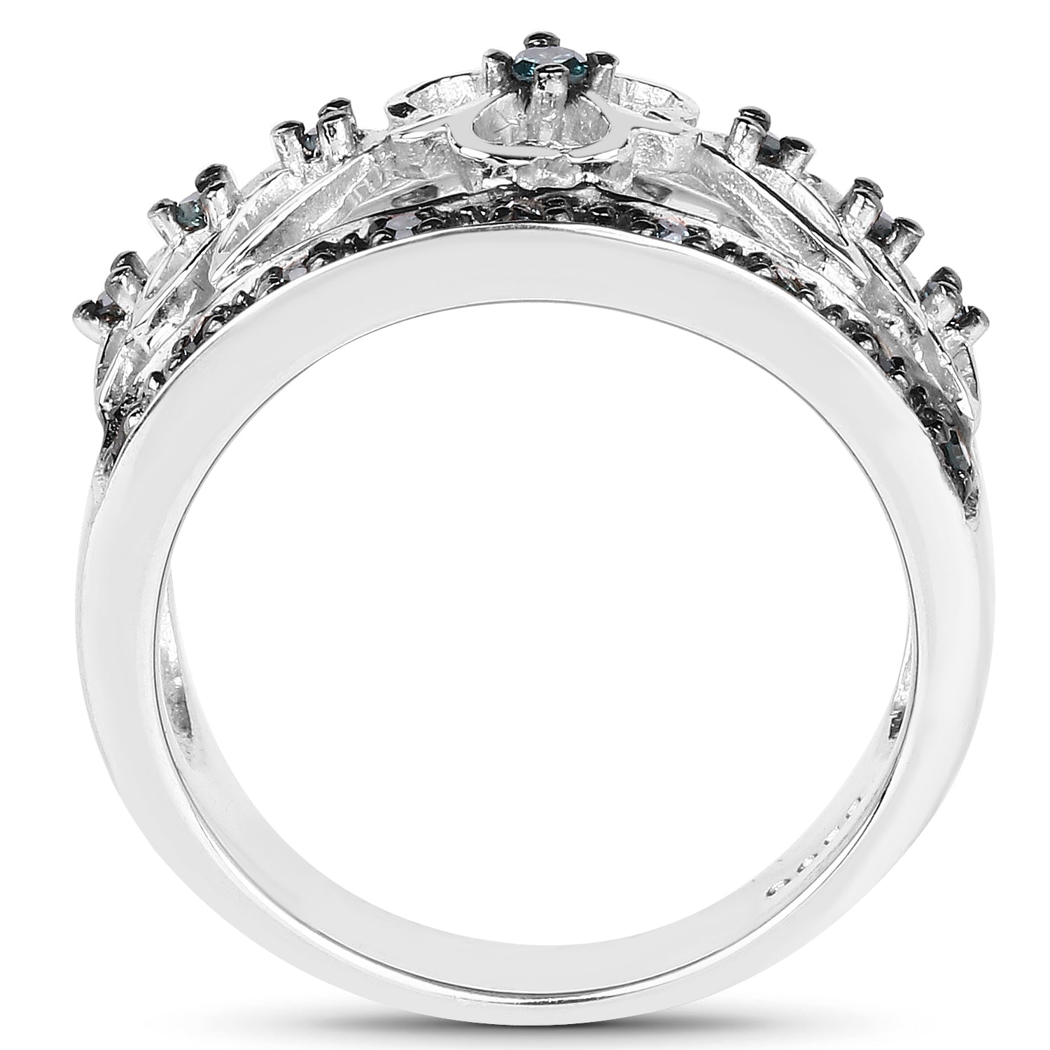 0.31 Carat Genuine Blue Diamond .925 Sterling Silver Ring on sale at MyriadMart