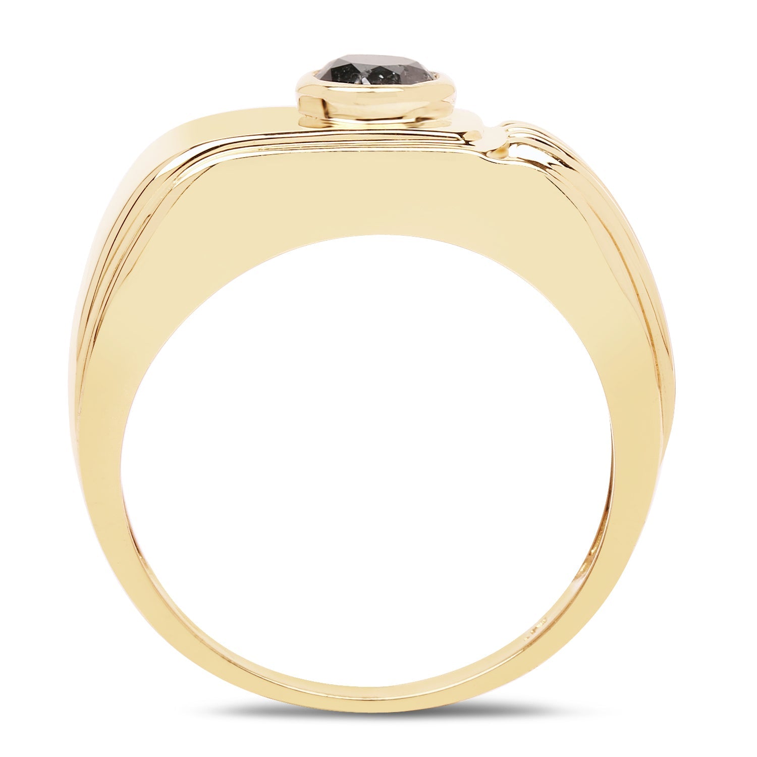 14K Yellow Gold Plated 0.25 Carat Genuine Black Diamond .925 Sterling Silver Ring on sale at MyriadMart