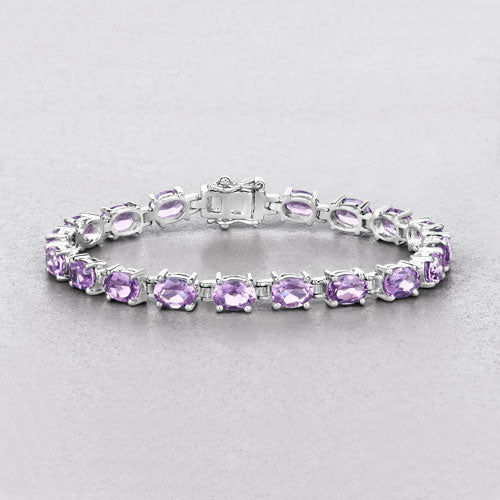 14.40 Carat Genuine Amethyst .925 Sterling Silver Bracelet on sale at MyriadMart