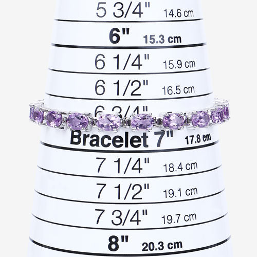 14.40 Carat Genuine Amethyst .925 Sterling Silver Bracelet on sale at MyriadMart